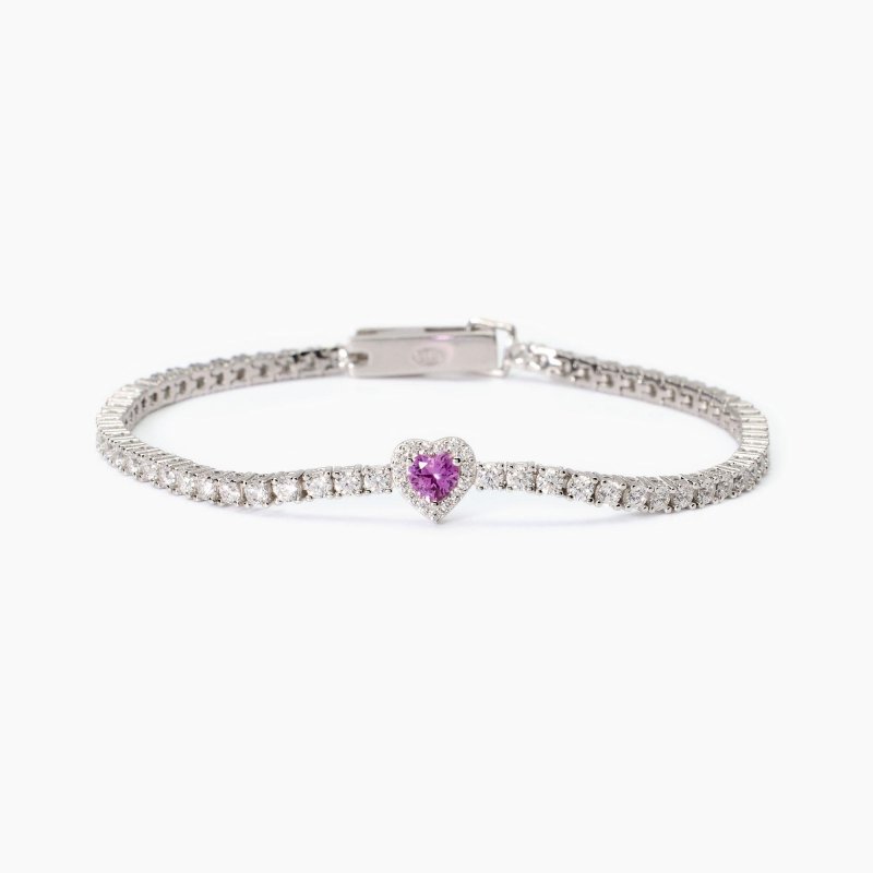 Mabina - Bracciale Tennis Donna - Tormalina Sintetica - Argento