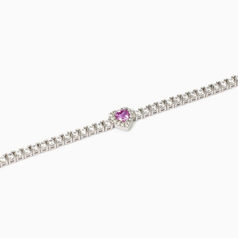 Mabina - Bracciale Tennis Donna - Tormalina Sintetica - Argento
