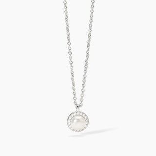 Mabina - Girocollo In Argento - Perla Coltivata - Zirconi