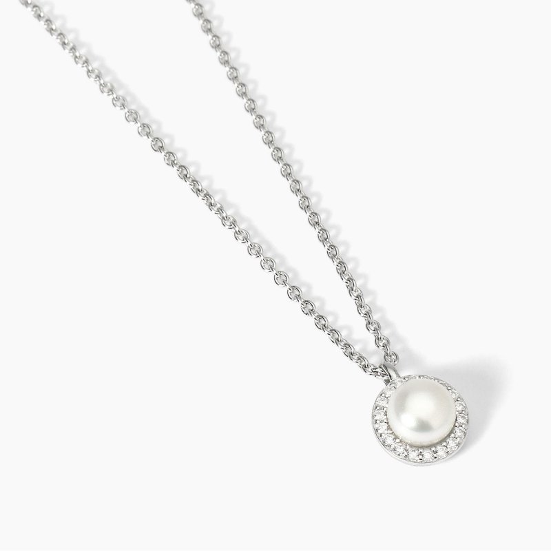Mabina - Girocollo In Argento - Perla Coltivata - Zirconi