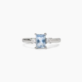 Mabina - Anello In Argento - Acquamarina Sintetica - Battito