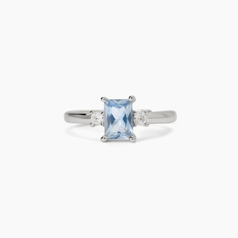 Mabina - Anello In Argento - Acquamarina Sintetica - Battito