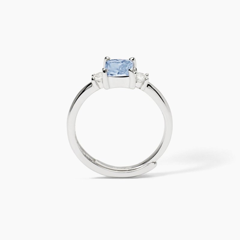 Mabina - Anello In Argento - Acquamarina Sintetica - Battito