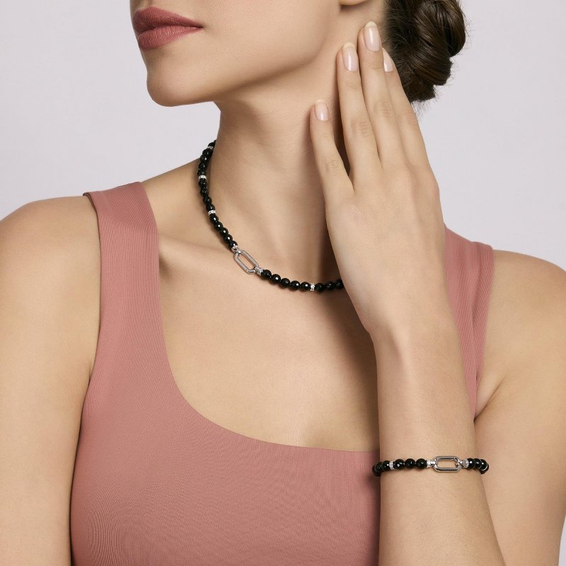 Mabina - Bracciale In Argento Con Agata Nera - Elizabeth