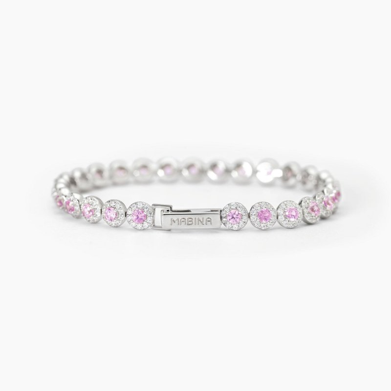 Mabina - Bracciale Tennis In Argento - Tormalina Sintetica - Zirconi