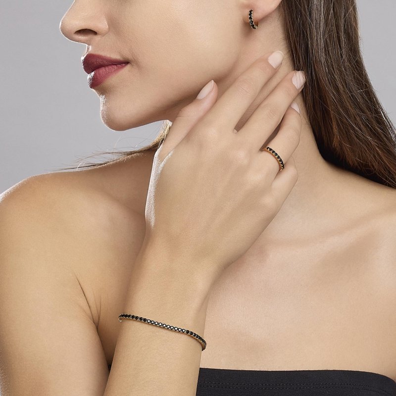 Mabina - Bracciale Tennis Nero - Argento 925 - Zirconi Neri