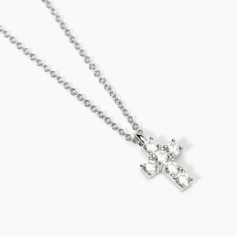 Mabina - Girocollo In Argento - Ciondolo Croce - Zirconi