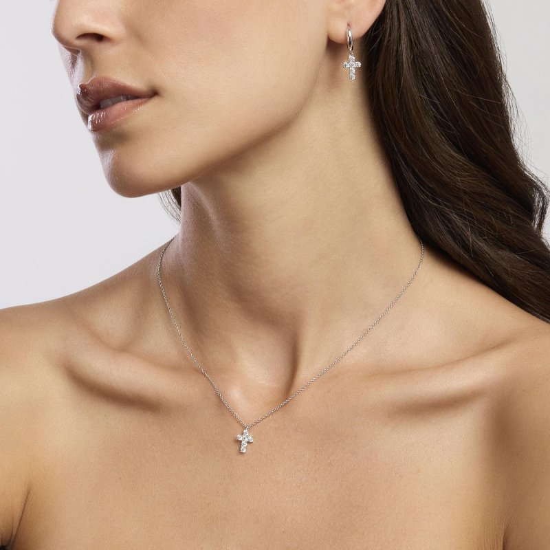 Mabina - Girocollo In Argento - Ciondolo Croce - Zirconi
