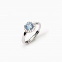Mabina - Anello Con Acquamarina Sintetica - Argento - Zirconi
