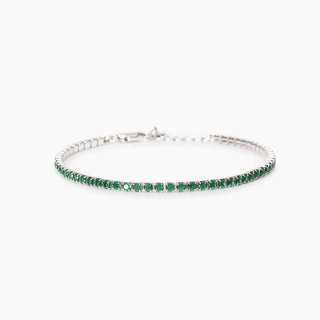 Mabina - Bracciale Tennis Uomo - Smeraldi Sintetici - Argento