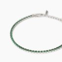 Mabina - Bracciale Tennis Uomo - Smeraldi Sintetici - Argento