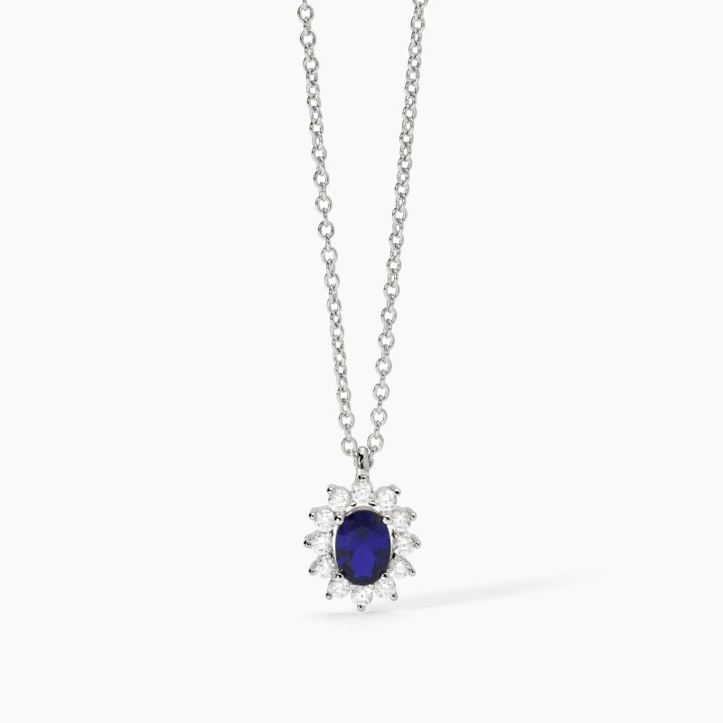 Mabina - Girocollo In Argento - Zaffiro Sintetico - Cool Or Rétro?
