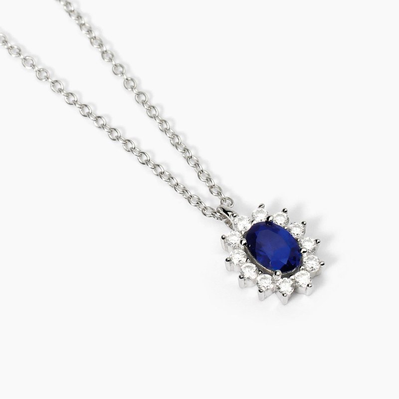 Mabina - Girocollo In Argento - Zaffiro Sintetico - Cool Or Rétro?