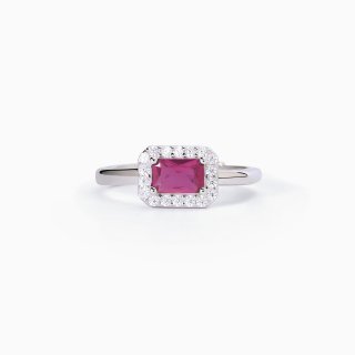 Mabina - Anello In Argento Con Rubino Sintetico - Cool Or Rétro?