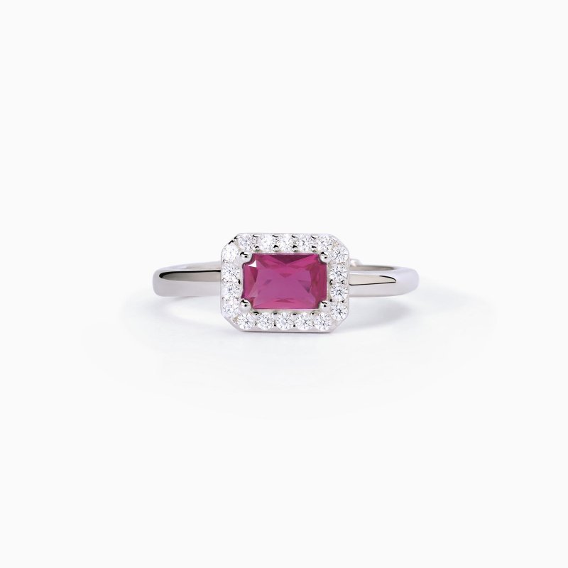 Mabina - Anello In Argento Con Rubino Sintetico - Cool Or Rétro?