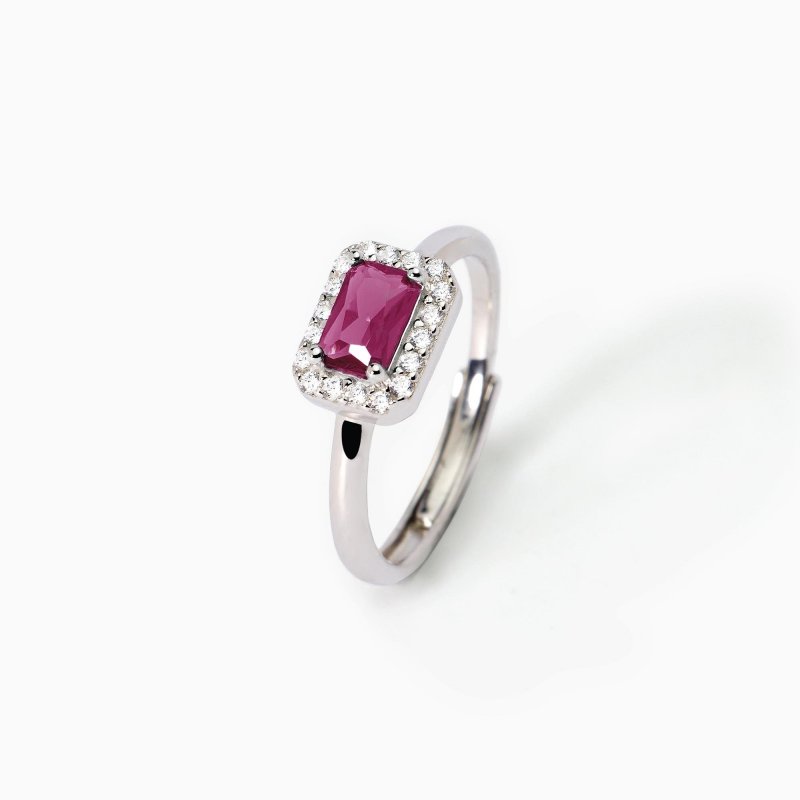 Mabina - Anello In Argento Con Rubino Sintetico - Cool Or Rétro?