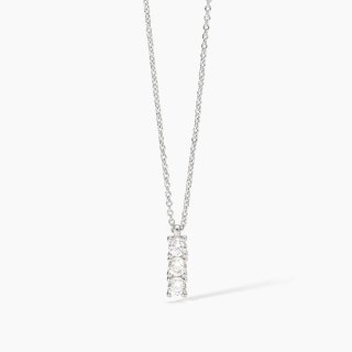 Mabina - Girocollo In Argento Rodiato - Catena Forzatina - Zirconi Bianchi