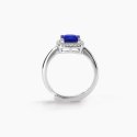 Mabina - Anello Con Zaffiro Sintetico - Cuscino Antico - Argento