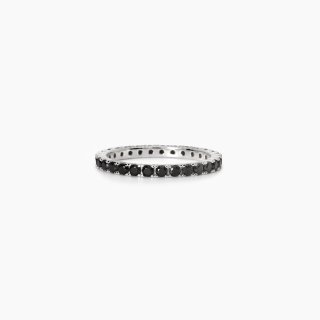 Mabina - Anello Uomo Con Zirconi Neri - Argento 925 - Misura 21