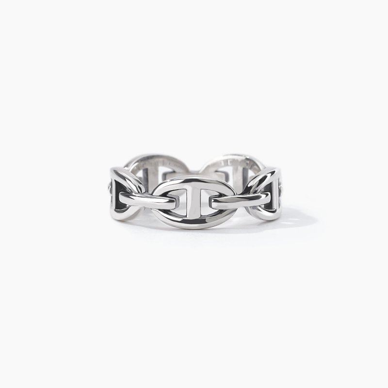 Mabina - Anello A Maglie Traversino - Argento Brunito