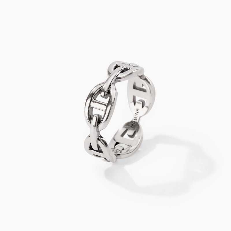 Mabina - Anello A Maglie Traversino - Argento Brunito