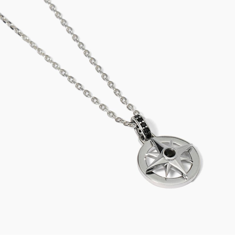 Mabina - Collana In Argento Con Rosa Dei Venti - Uomo - Argento 925