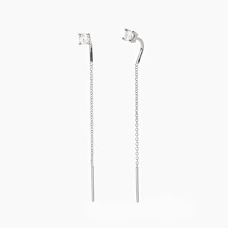 Mabina - Orecchini Pendenti Shiny - Argento - Zirconi