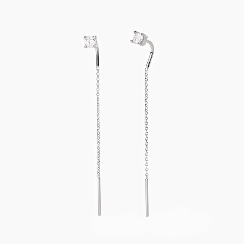 Mabina - Orecchini Pendenti Shiny - Argento - Zirconi