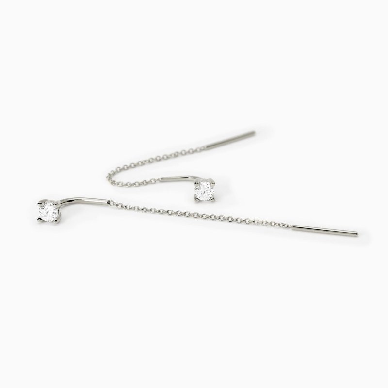 Mabina - Orecchini Pendenti Shiny - Argento - Zirconi