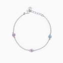 Mabina - Bracciale Da Bambina Con Fiorellini - Argento - Zirconi