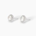 Mabina - Orecchini In Argento Con Perle Coltivate - Zirconi