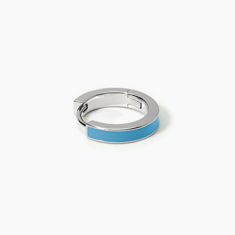 Mabina - Orecchino In Argento A Cerchio - Smalto Azzurro