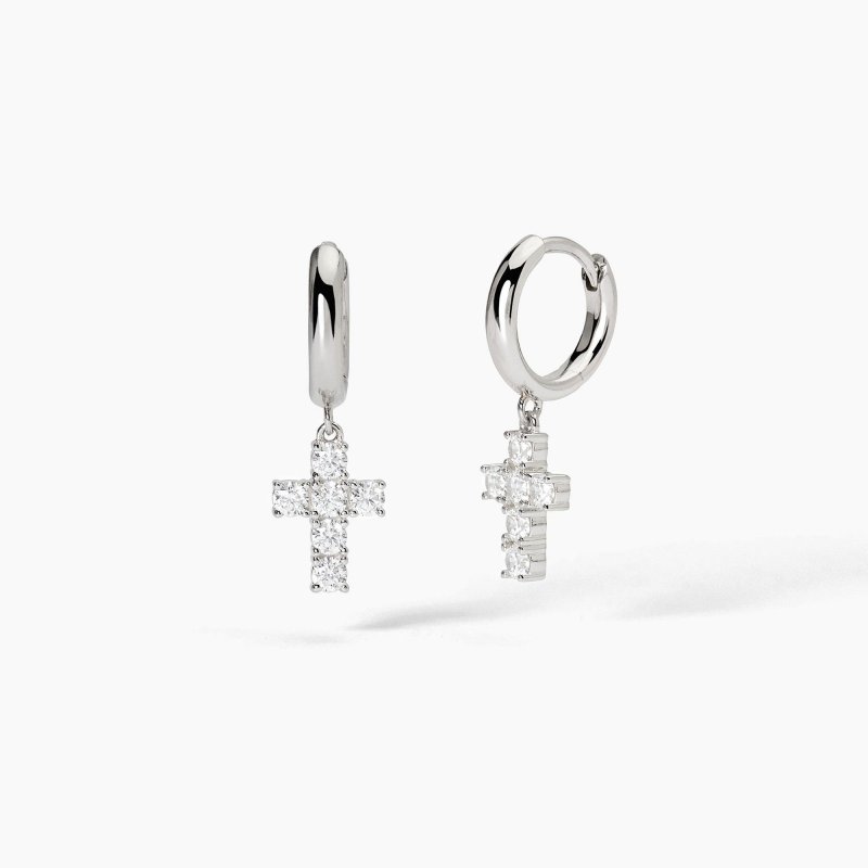 Mabina - Orecchini A Cerchio Con Pendente - Argento 925 - Zirconi