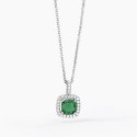 Mabina - Girocollo Con Ciondolo Smeraldo Sintetico - Argento 925 - Zirconi