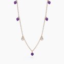 Mabina - Collana Viva La Vida - Argento Rosato - Ametista