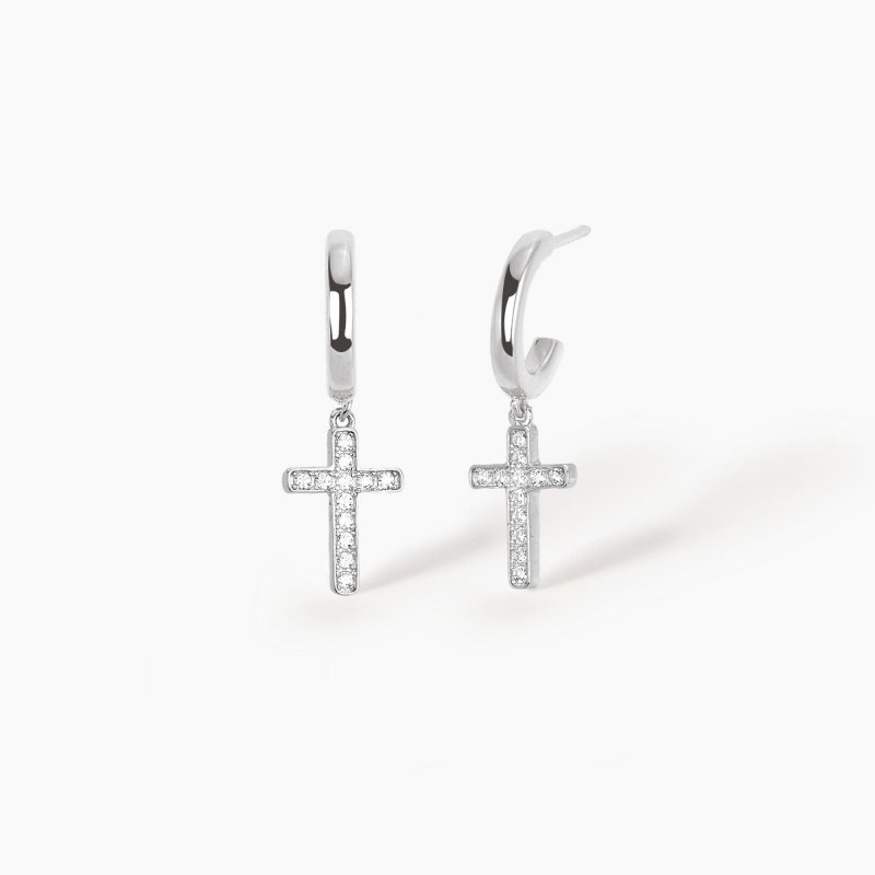 Mabina - Orecchini Rosario - Pendente A Croce - Argento 925