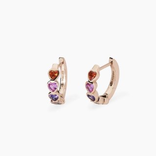 Mabina - Orecchini Con Cuori Multicolor - Argento - Oro Rosa