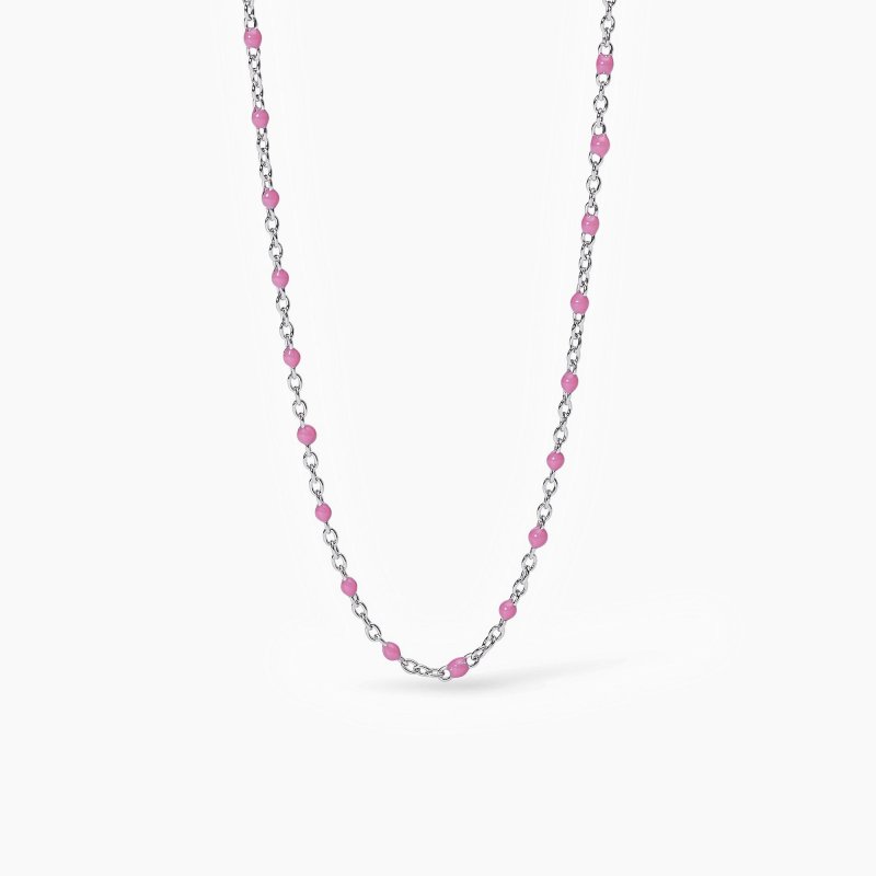 Mabina - Girocollo In Argento - Inserti Smaltati Rosa
