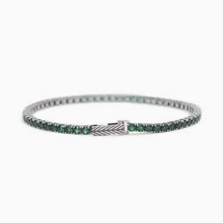 Mabina - Bracciale Tennis Da Uomo - Smeraldi Sintetici - Tennis Club
