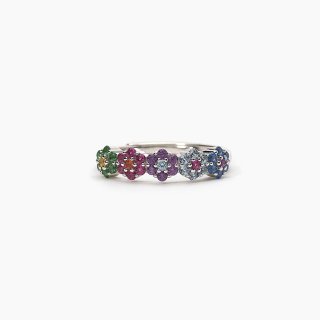 Mabina - Anello Regolabile Con Zirconi - Multicolor - Argento