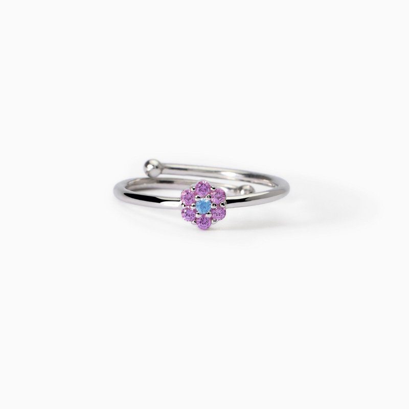 Mabina - Anello Da Bambina Con Fiore - Argento - Tormalina