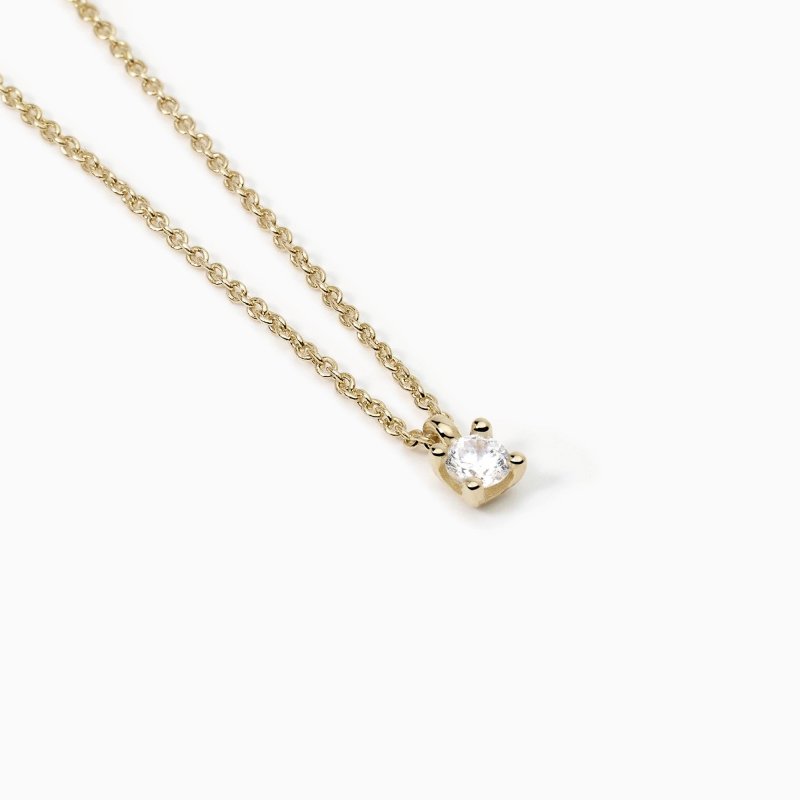 Mabina - Girocollo Con Punto Luce Shiny - Argento - Zirconi