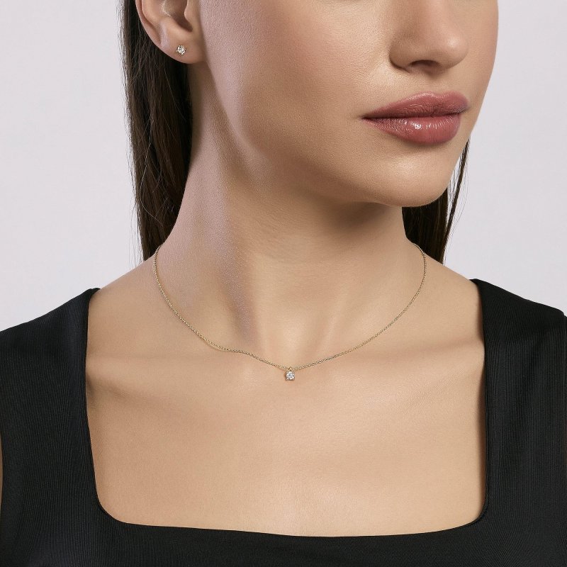 Mabina - Girocollo Con Punto Luce Shiny - Argento - Zirconi