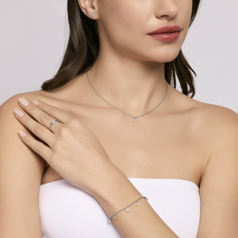 Mabina - Girocollo In Argento - Zirconi Bianchi - Secret Garden