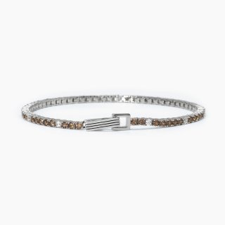 Mabina - Bracciale Tennis Marrone E Bianco - Argento - Zirconi