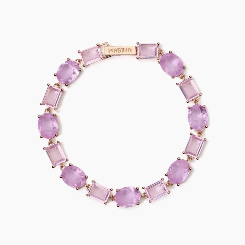 Mabina - Bracciale Con Fusion Stone - Glass Rosa - Santorini