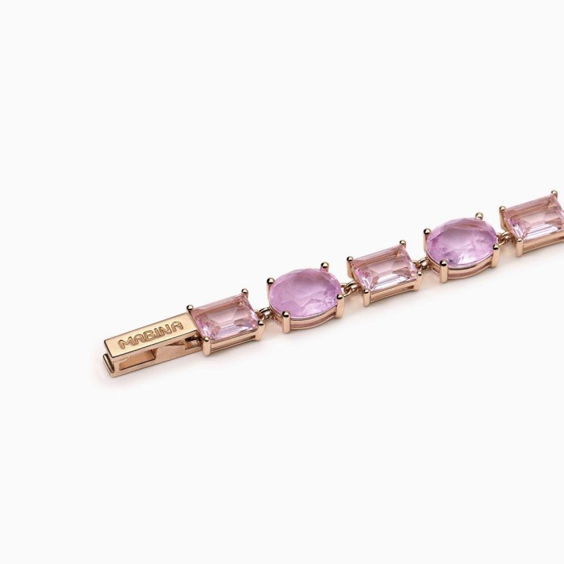 Mabina - Bracciale Con Fusion Stone - Glass Rosa - Santorini