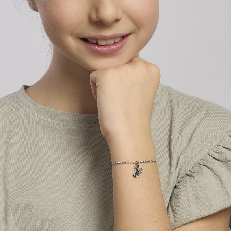 Mabina - Bracciale In Argento - Cagnolino Pendente - Bambina