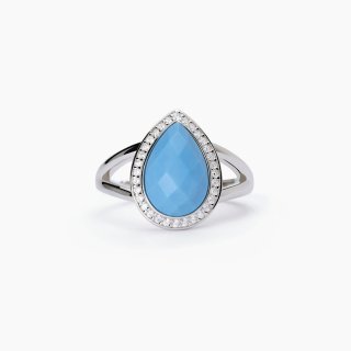 Mabina - Anello In Argento Con Pietra Turchese - Diva
