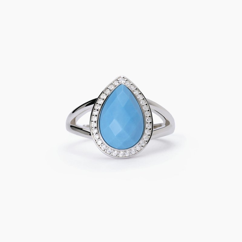 Mabina - Anello In Argento Con Pietra Turchese - Diva